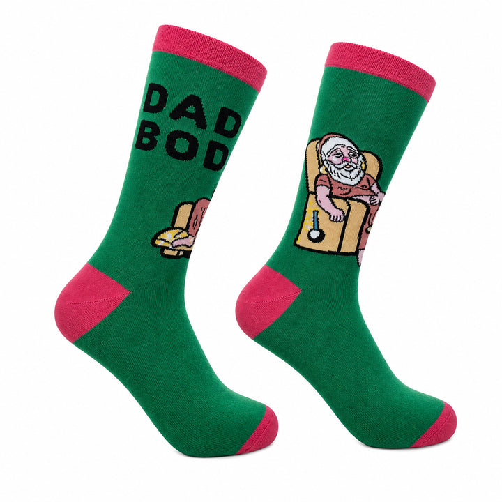 Funny Dad Bod Santa Men's Dad Bod Santa Sock Nerdy Christmas Sarcastic Tee