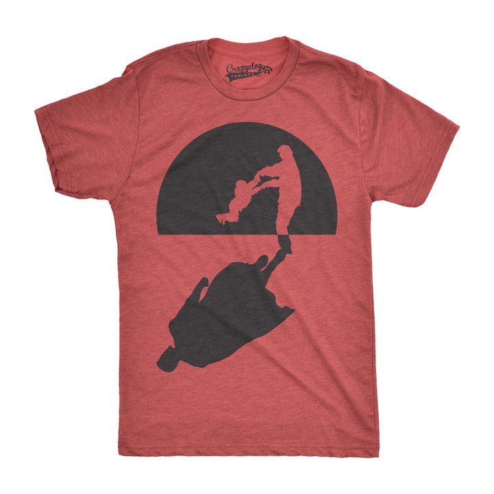Funny Red Super Dad Shadow Mens T Shirt Nerdy Father's Day Retro Tee