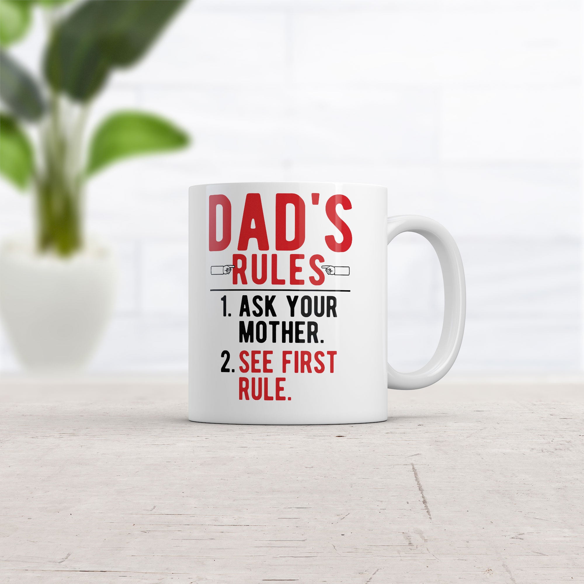Funny White Dads Rules Coffee Mug Nerdy Father's Day sarcastic Tee