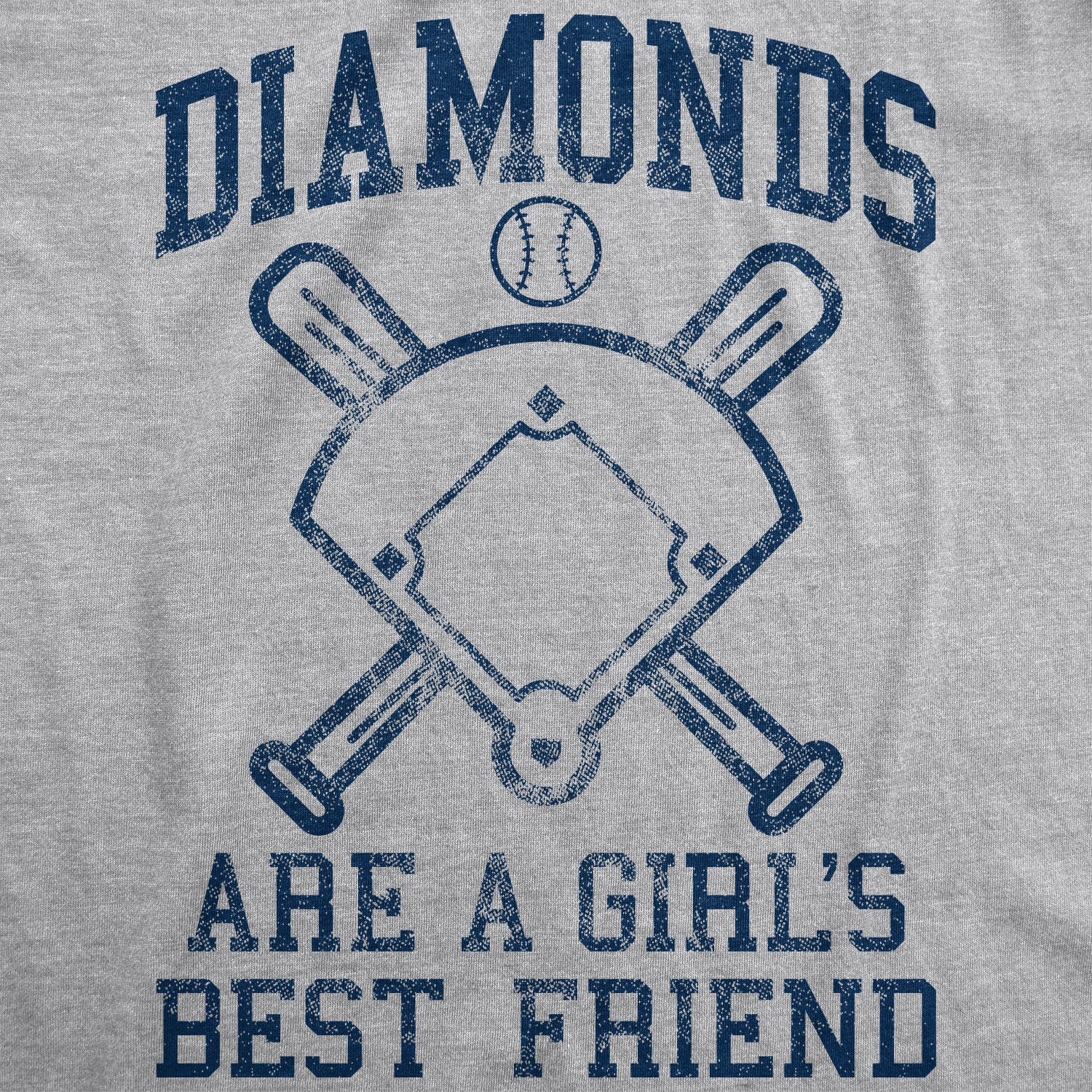 Funny Light Heather Grey Diamonds Are A Girls Best Friend Womens T Shirt Nerdy Baseball Tee