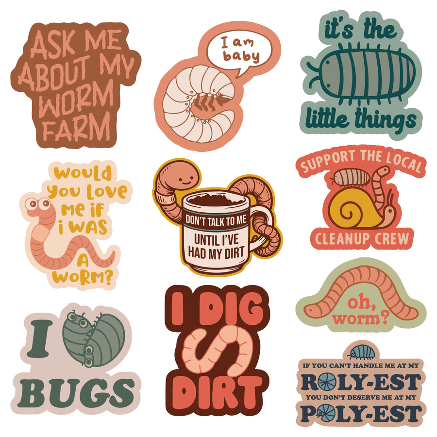 Funny Multi - Dirt Bug Dirt Bug Stickers Nerdy animal Tee