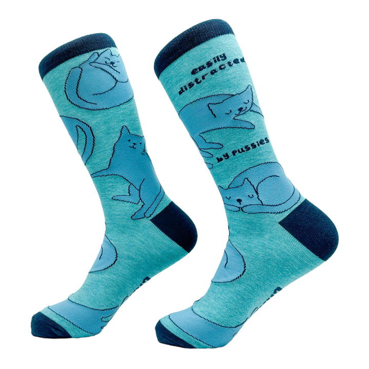 Men's Easily Distracted By Pussies Socks