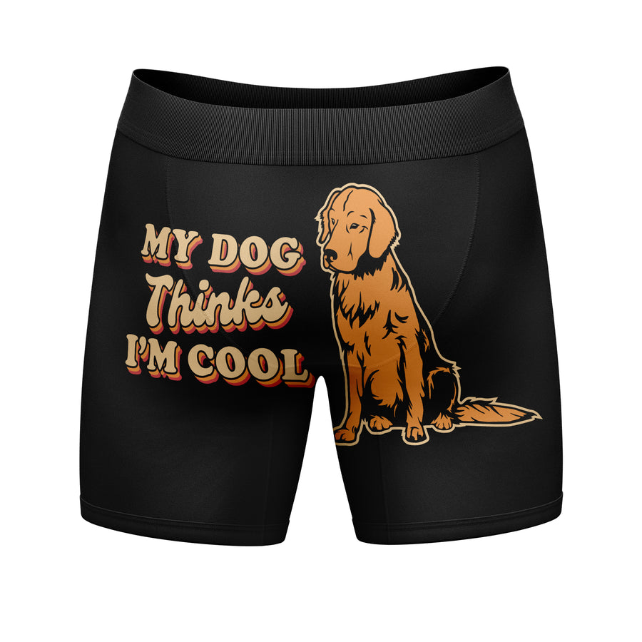 Funny Dog Thinks Im Cool My Dog Thinks I'm Cool Nerdy Animal Dog Sarcastic Tee