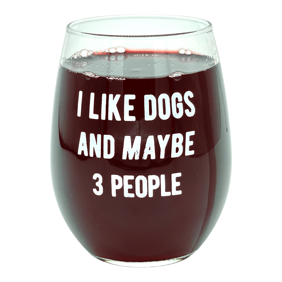 Funny White I Like Dogs And Maybe 3 People Nerdy Sarcastic Dog Tee