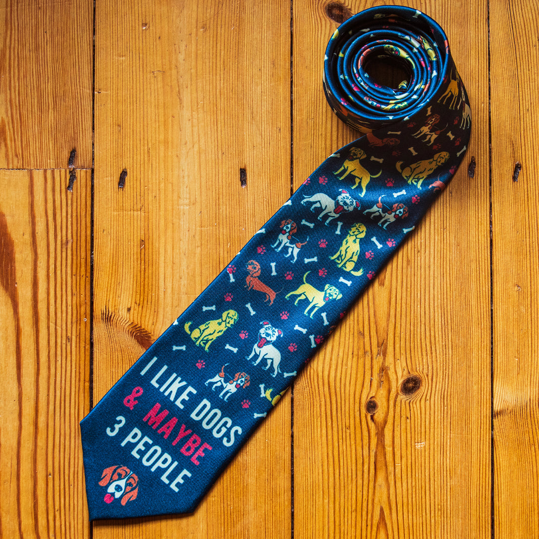 I Like Dogs And Maybe 3 People Neck Tie Tie