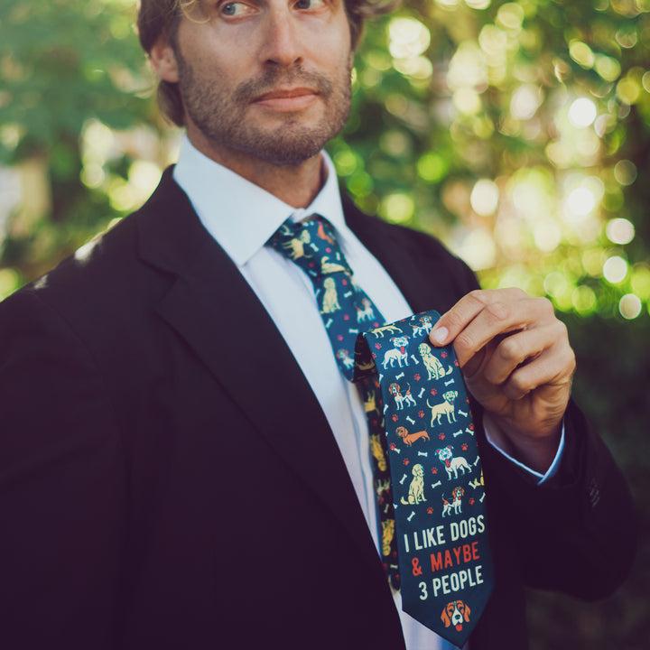 I Like Dogs And Maybe 3 People Neck Tie Tie