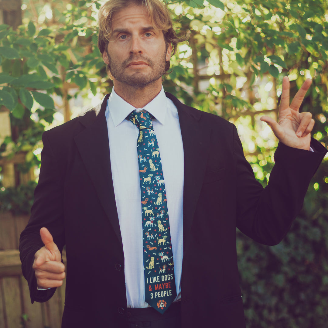 I Like Dogs And Maybe 3 People Neck Tie Tie