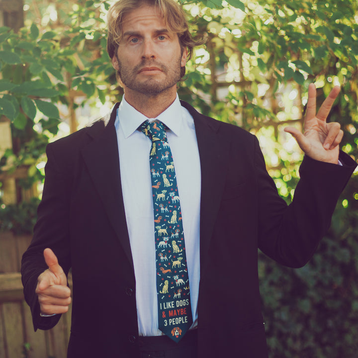 I Like Dogs And Maybe 3 People Neck Tie Tie