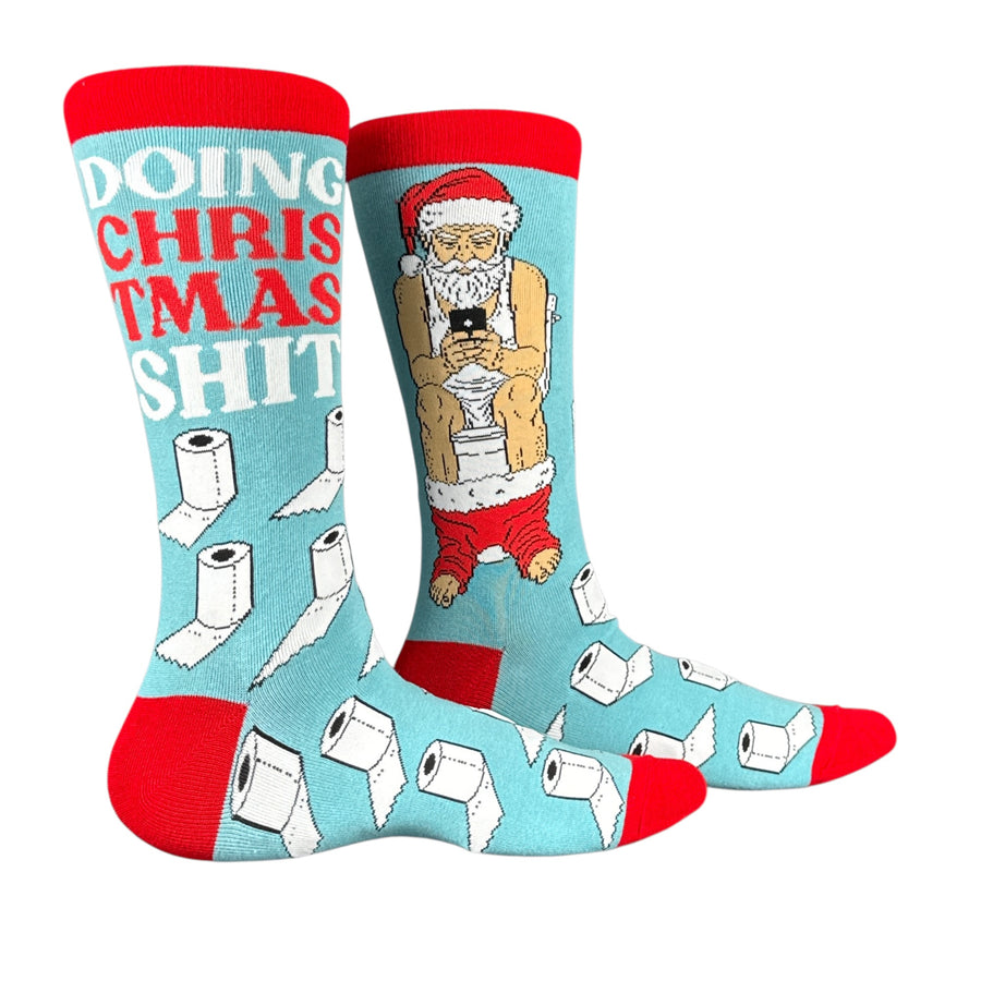 Funny Multi - Doing Christmas Shit Doing Christmas Shit Sock Nerdy Christmas Toilet Tee