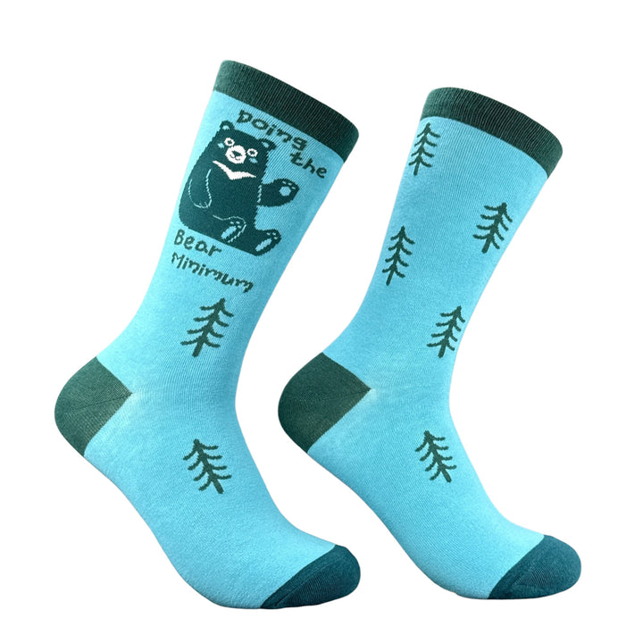 Funny Multi - Bear Minimum Doing The Bear Minimum Sock Nerdy animal Tee