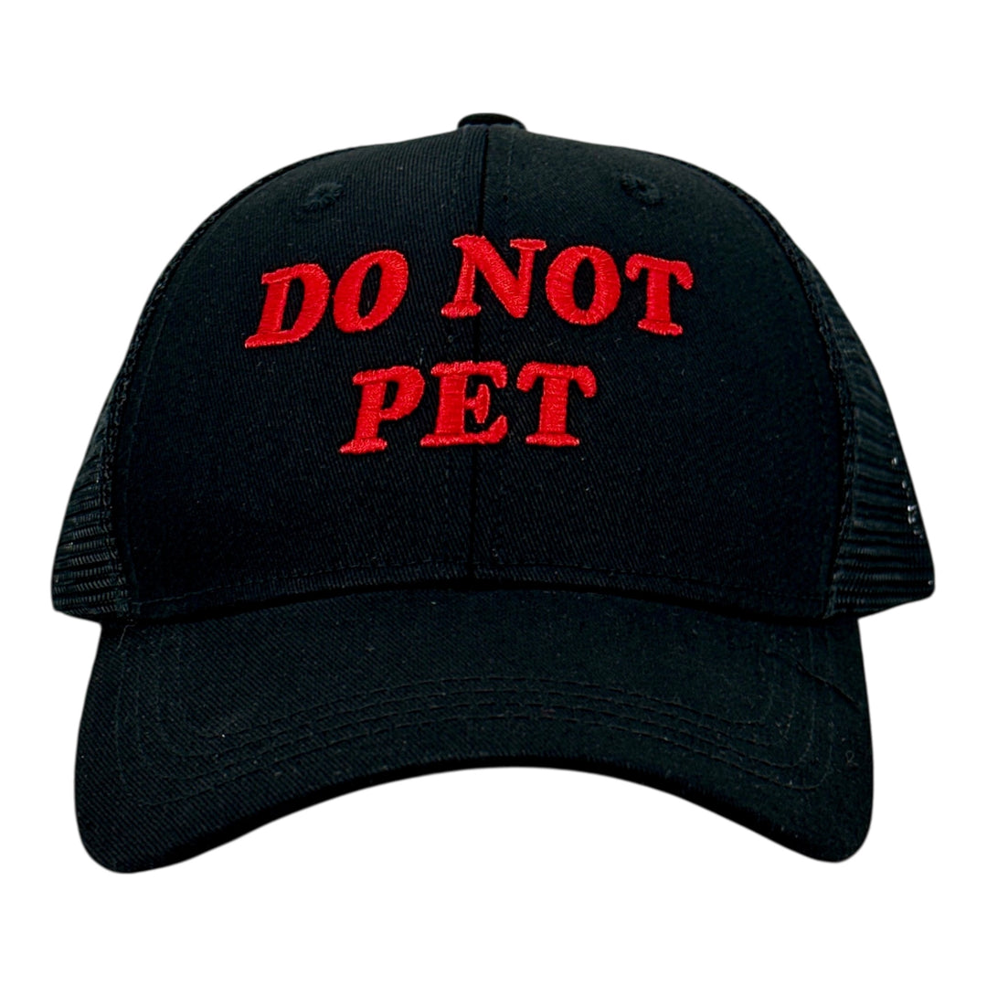 Funny Black Trucker - Do Not Pet Do Not Pet Nerdy Dog Tee