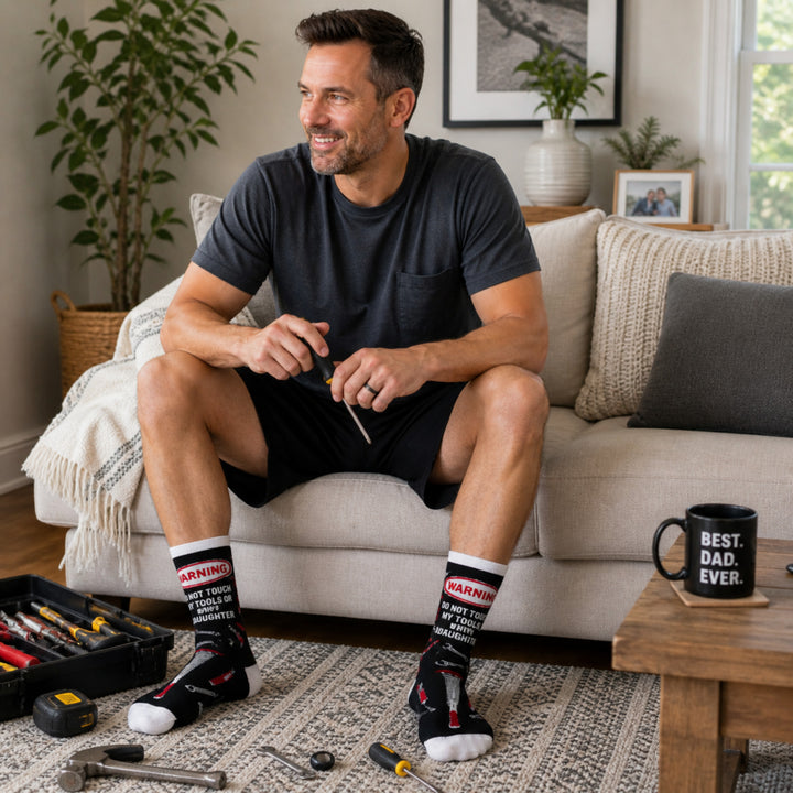 Mens Don't Touch My Tools Or My Daughter Socks