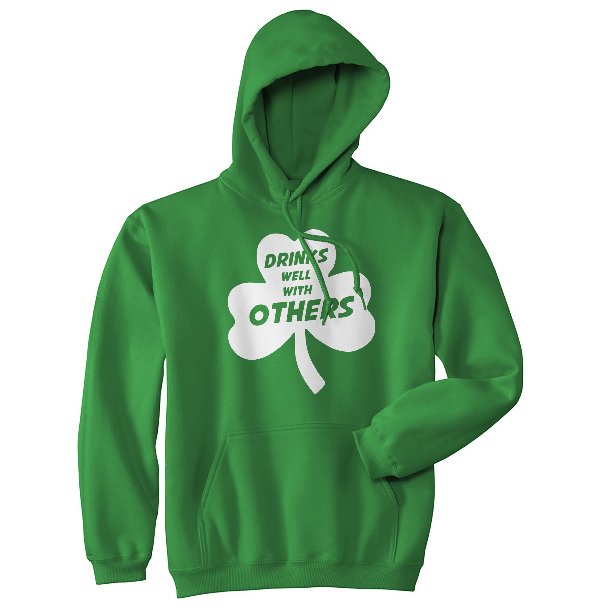 Funny Green - Drinks Well Drinks Well With Others Hoodie Nerdy Saint Patrick's Day Drinking Tee