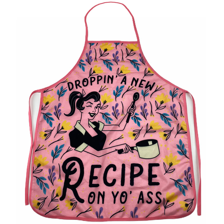 Funny Pink Droppin A New Recipe On Yo Ass Apron Nerdy Food Tee