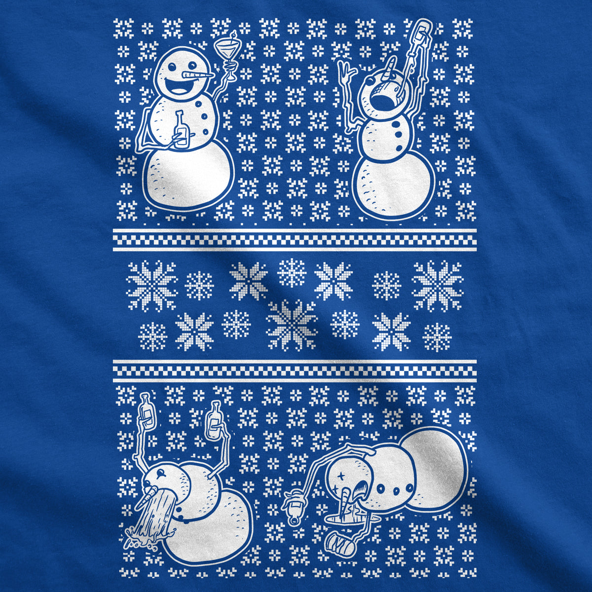 Drunk Snowmen Ugly Christmas Sweater Men&#39;s Tshirt