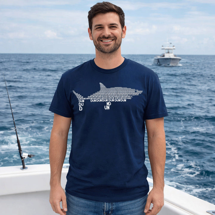 Dun Dun Dun Graphic Shark Text Men's T Shirt