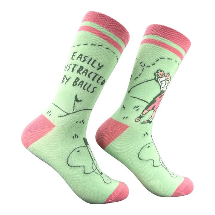 Funny Multi - Easily Distracted By Balls Easily Distracted By Balls Sock Nerdy golf Tee