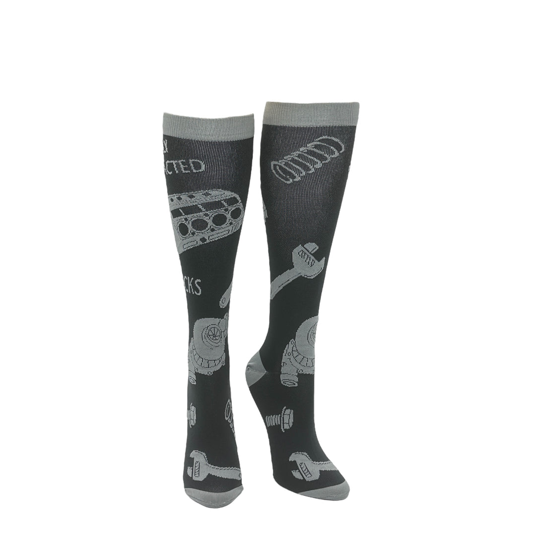 Easily Distracted By Blocks Compression Socks