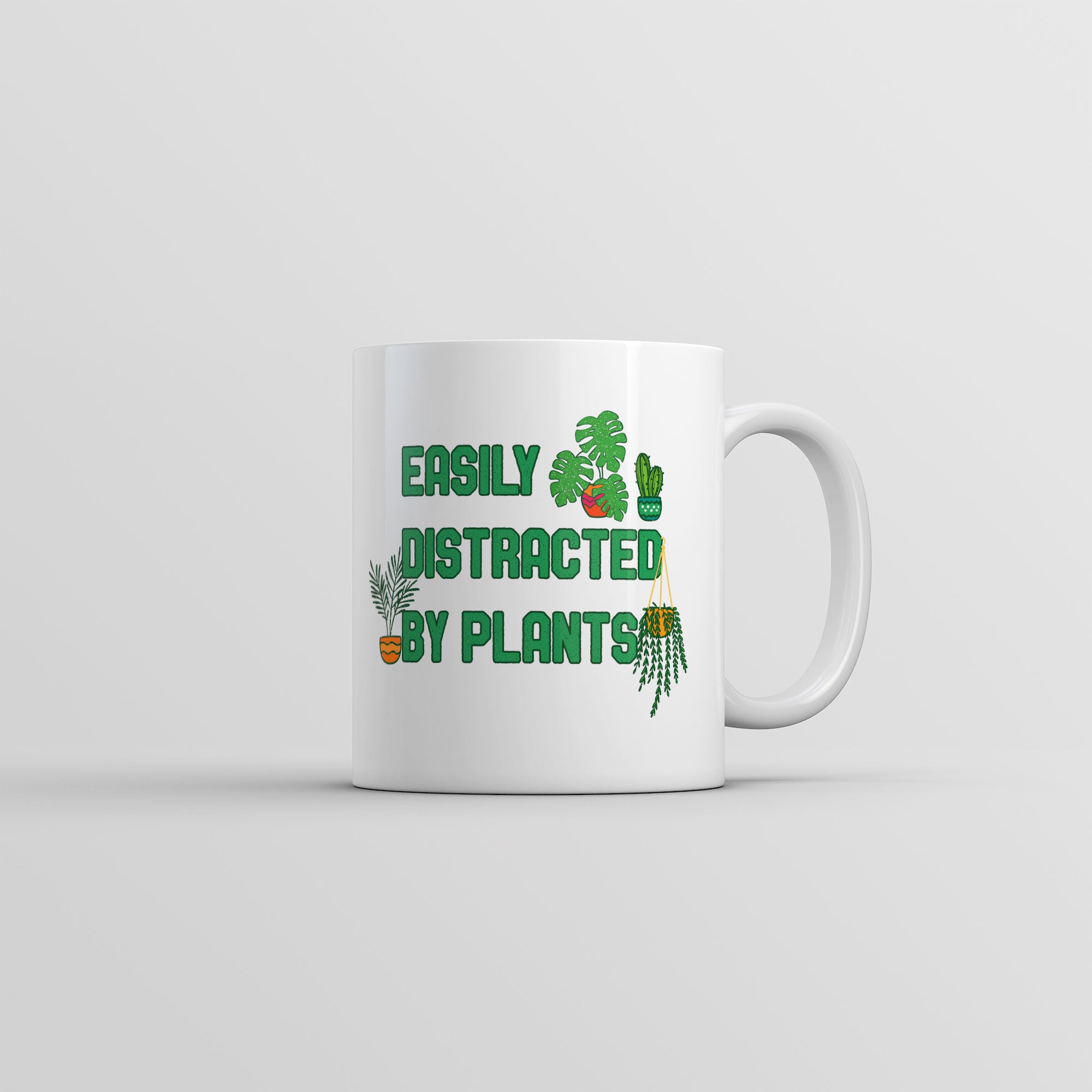 Funny White Easily Distracted By Plants Coffee Mug Nerdy Earth Tee