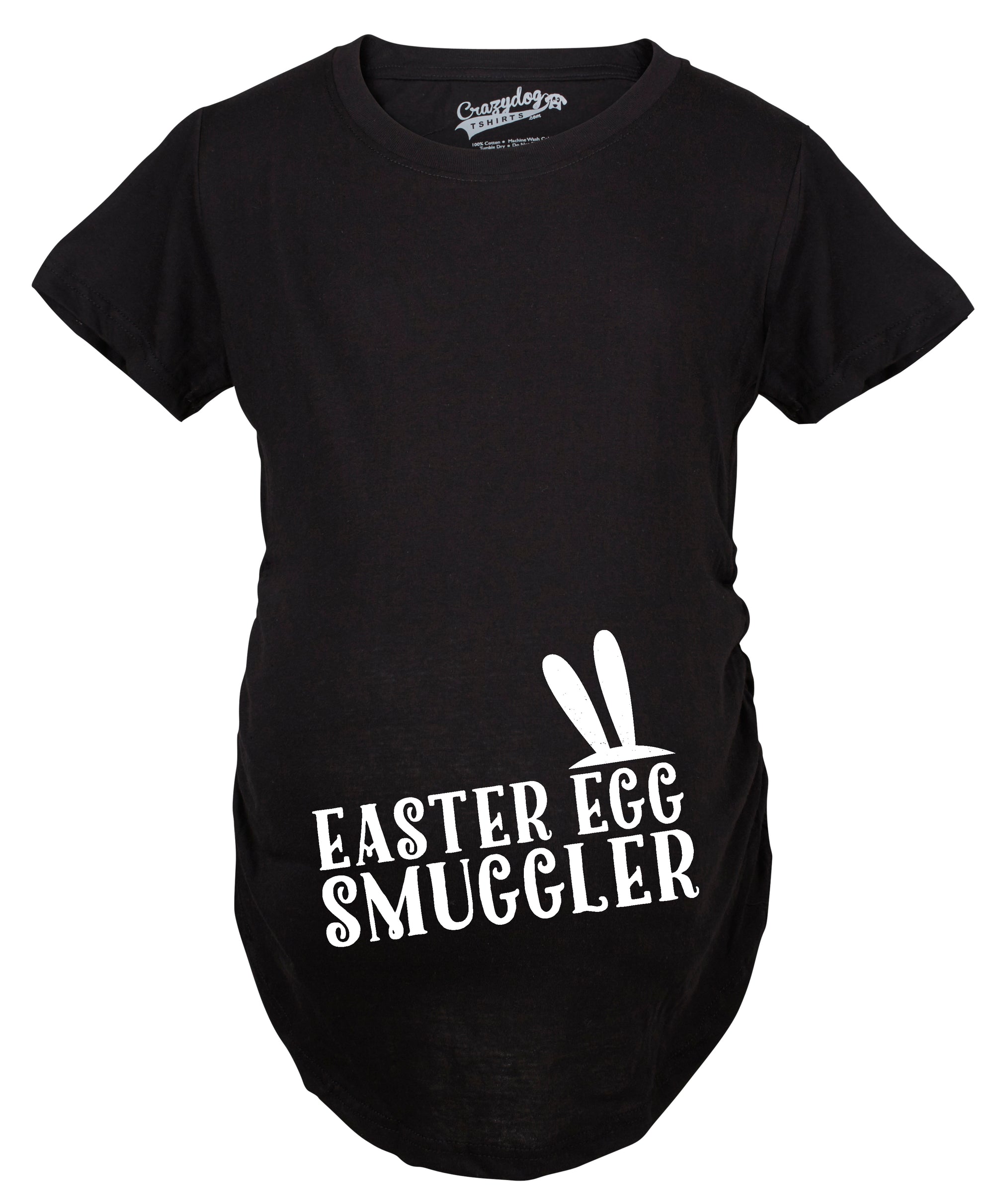 Funny Black Easter Egg Smuggler Maternity T shirt Maternity T Shirt Nerdy Easter Tee