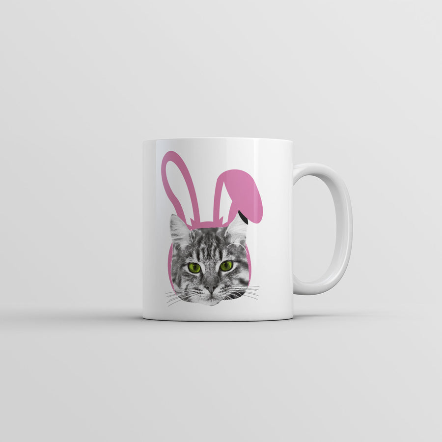 Funny White Easter Cat Coffee Mug Nerdy Easter Cat sarcastic Tee
