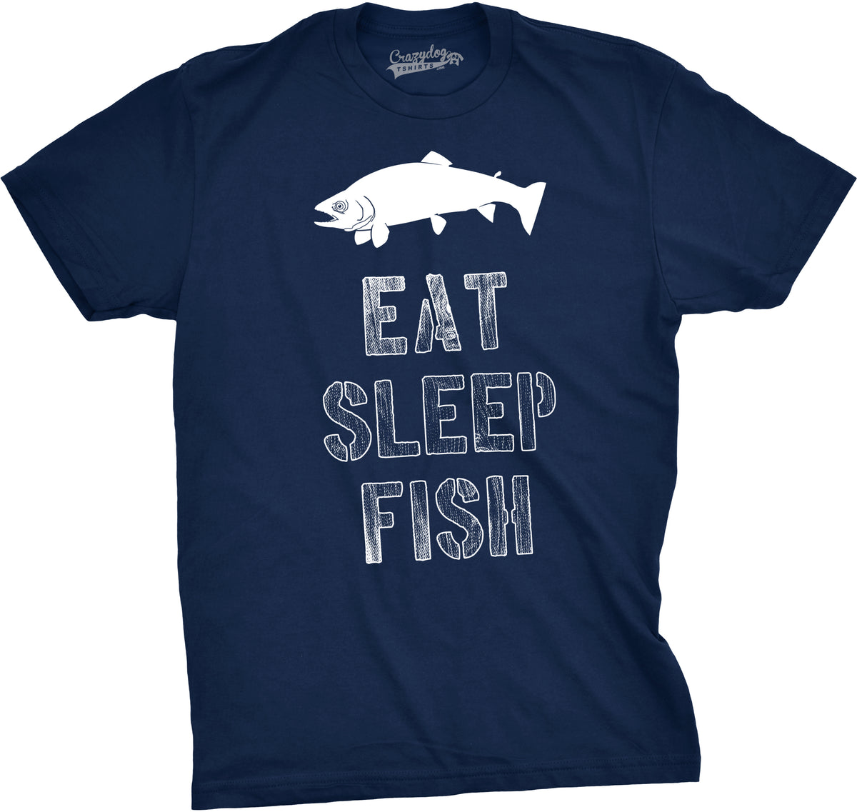Funny Navy Eat Sleep Fish Mens T Shirt Nerdy Fishing Retro Tee