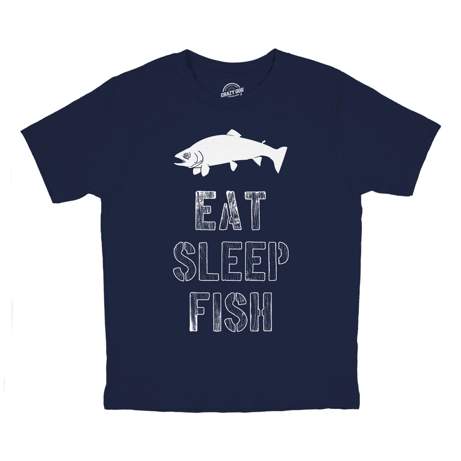 Funny Heather Navy Eat Sleep Fish Youth T Shirt Nerdy Fishing Tee