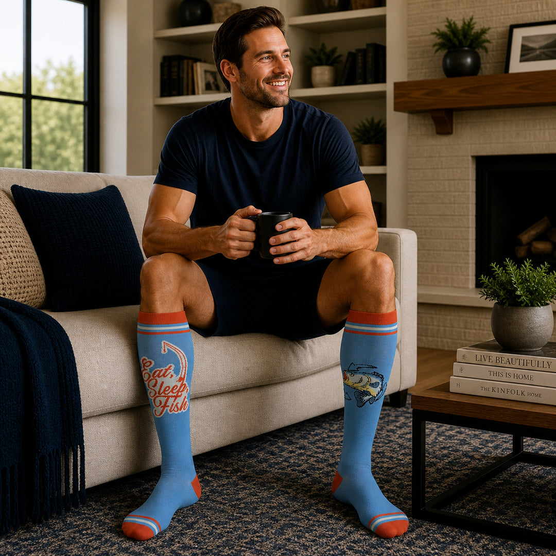 Eat Sleep Fish Compression Socks