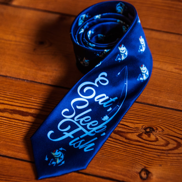 Eat Sleep Fish Neck Tie Tie