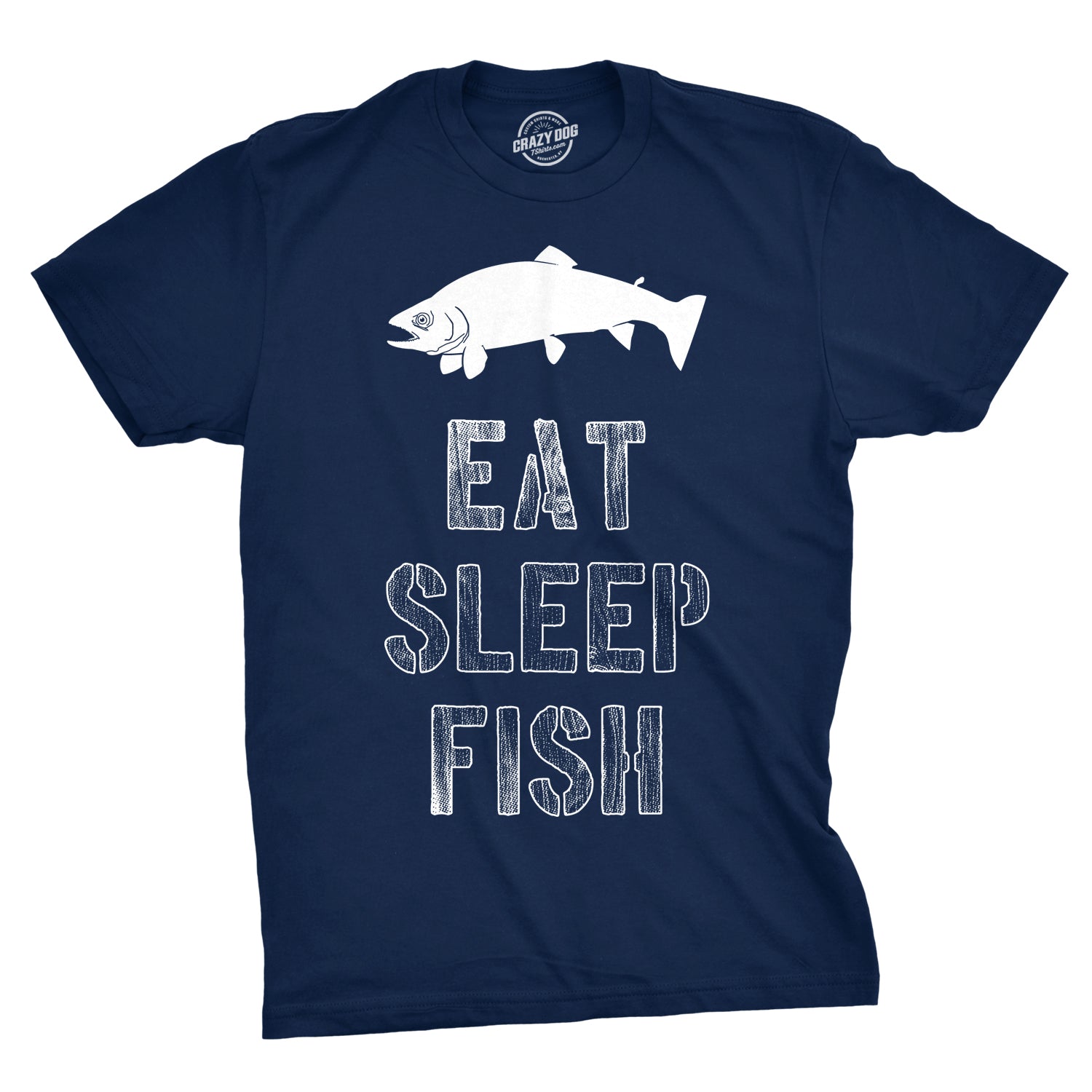 Funny Eat Sleep Fish Mens T Shirt Nerdy Fishing Retro Tee