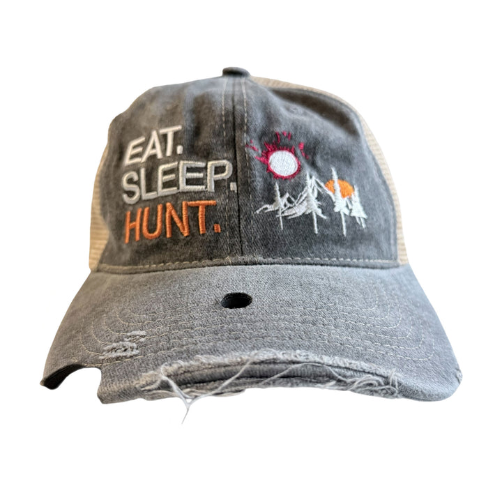 Funny Trucker Black - Bullet Holes Eat Sleep Hunt Nerdy hunting Tee