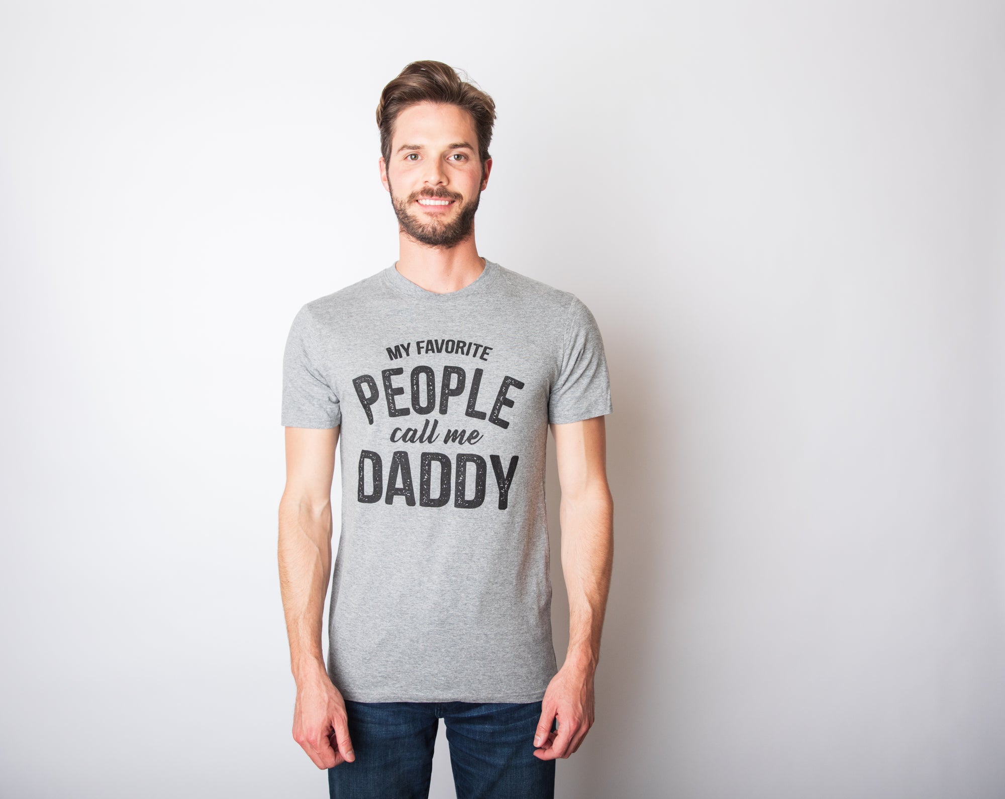 Funny Dark Heather Grey My Favorite People Call Me Daddy Mens T Shirt Nerdy Father's Day Tee