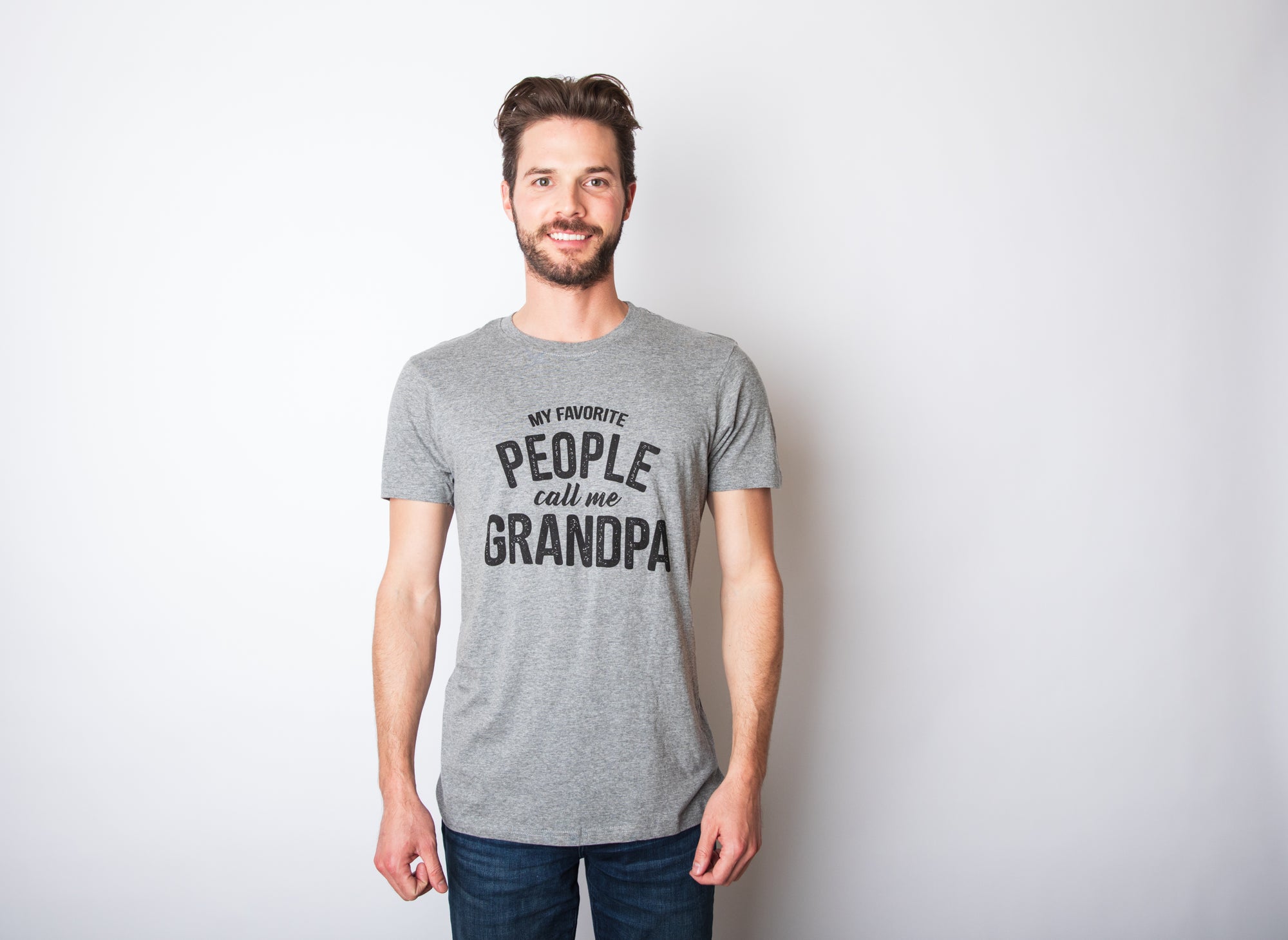 Funny Dark Heather Grey My Favorite People Call Me Grandpa Mens T Shirt Nerdy Father's Day Grandfather Tee