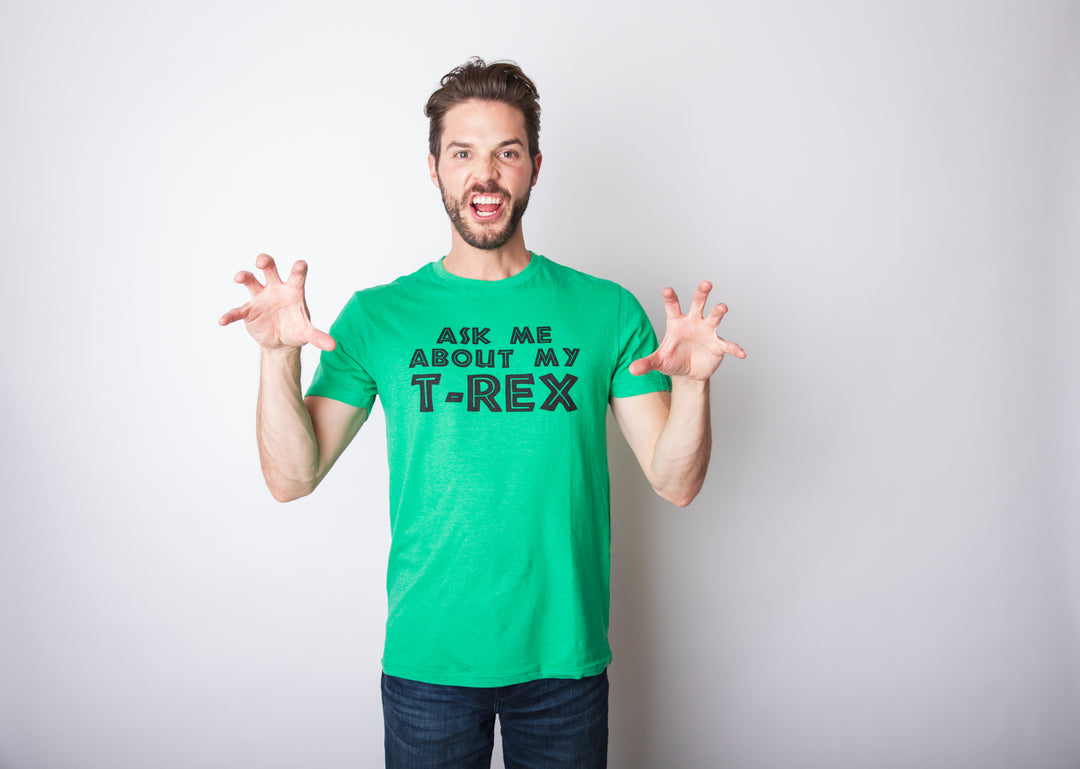 Ask Me About My T-Rex Flip Men's T Shirt