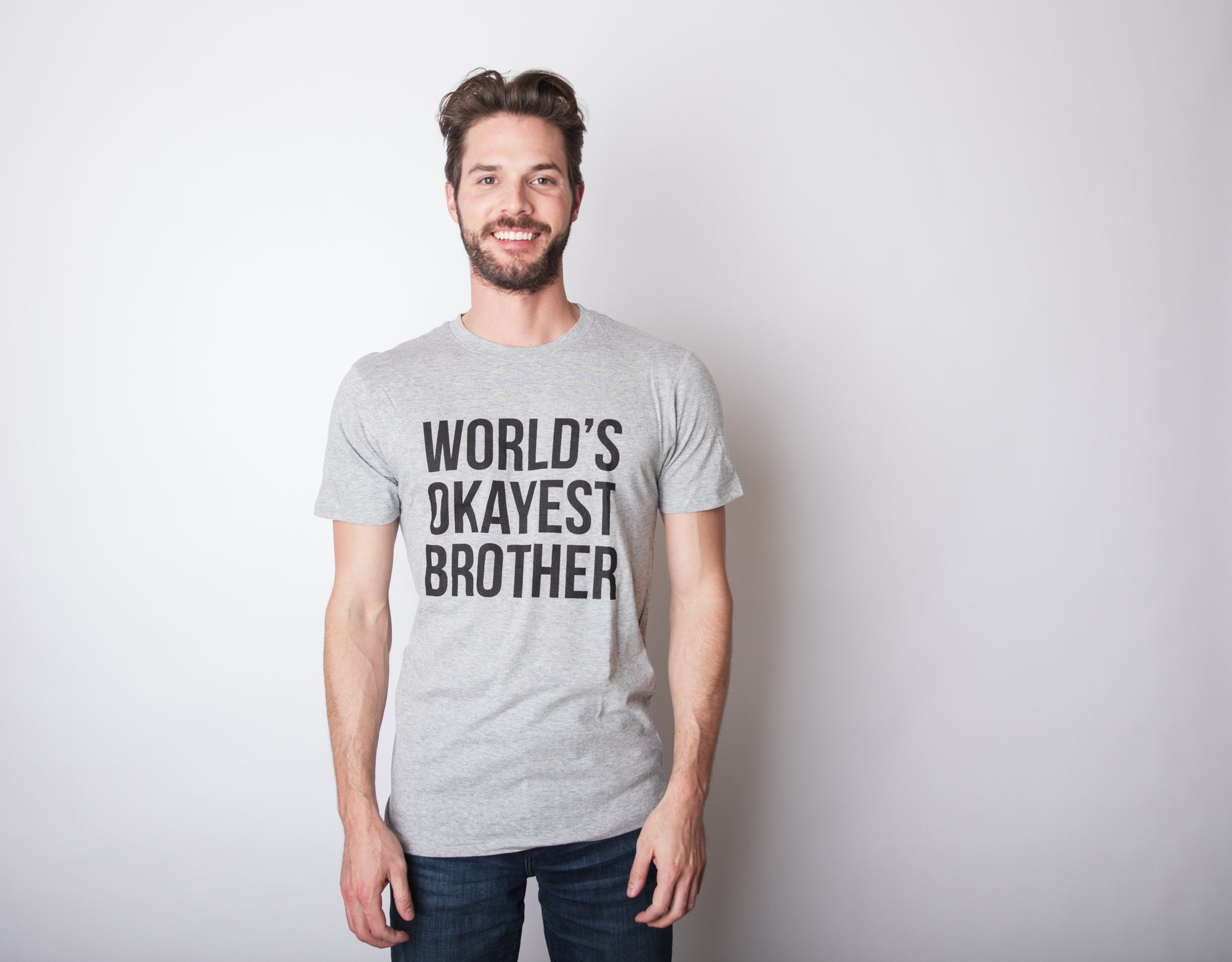 Funny World's Okayest Brother Mens T Shirt Nerdy Brother Okayest Tee
