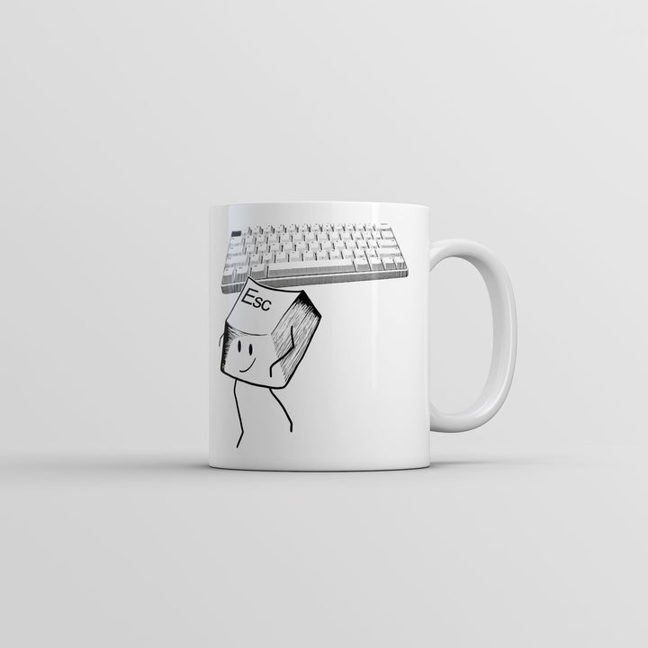 Funny White Escape Key Coffee Mug Nerdy Nerdy sarcastic Tee