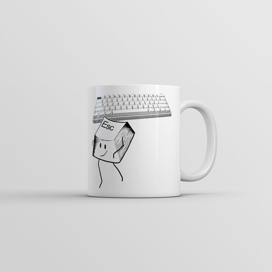 Funny White Escape Key Coffee Mug Nerdy Nerdy sarcastic Tee