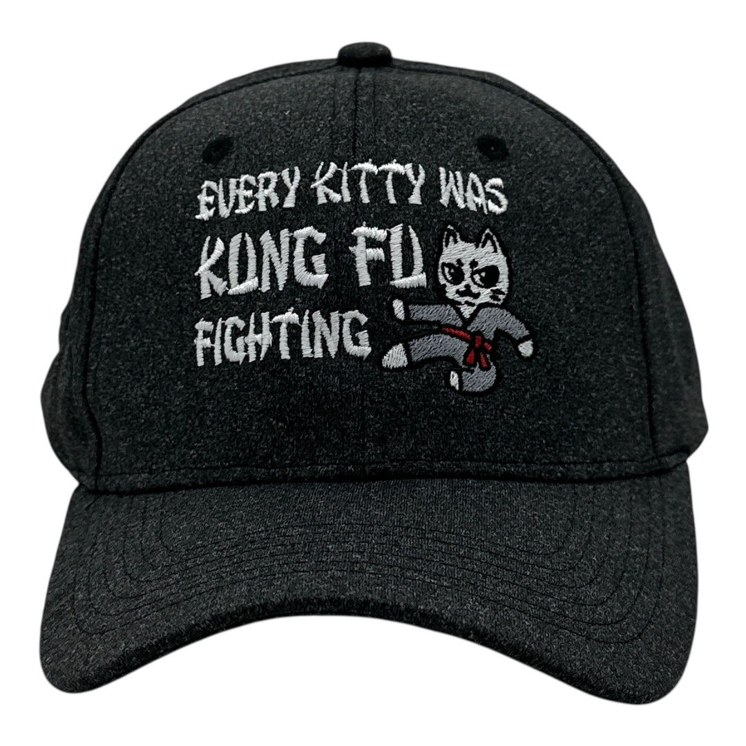 Funny Heather Black - Kitty Kung Fu Every Kitty Was Kung Fu Fighting Nerdy cat Tee