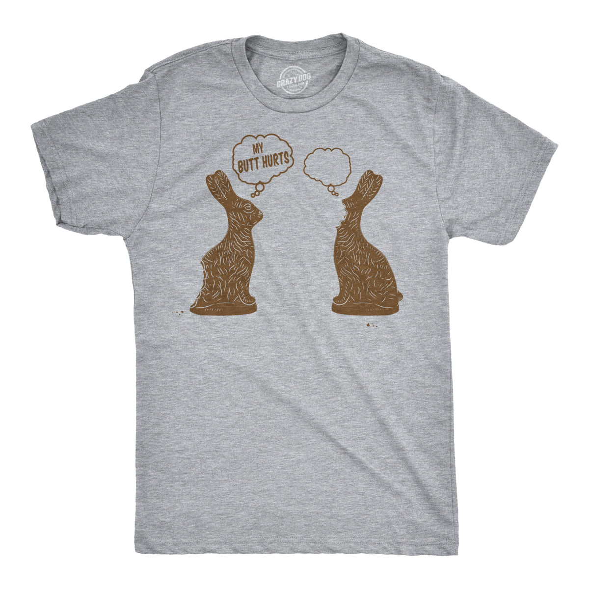 Funny Faceless Chocolate Bunny Mens T Shirt Nerdy Easter Tee