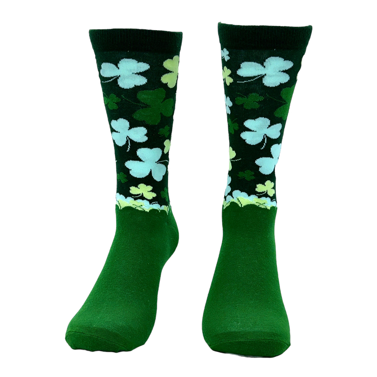 Mens Funny Socks Falling Clovers St Patricks Day Novelty Socks For Men (Falling Clovers) - Mens (9-11)