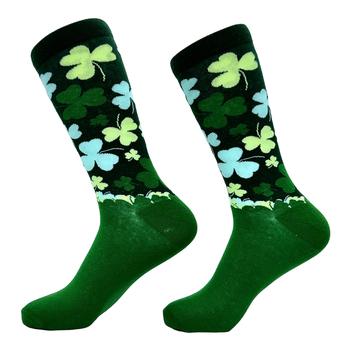 Mens Funny Socks Falling Clovers St Patricks Day Novelty Socks For Men (Falling Clovers) - Mens (9-11)