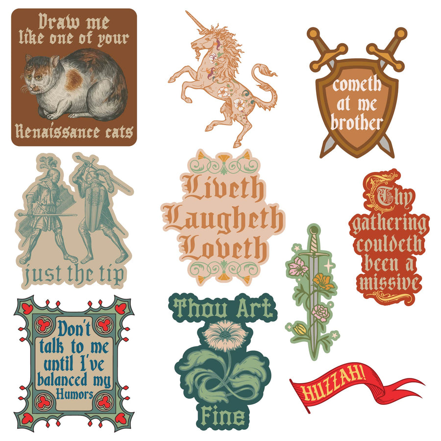 Funny Multi - Fantasy Fantasy Stickers Nerdy blank Tee