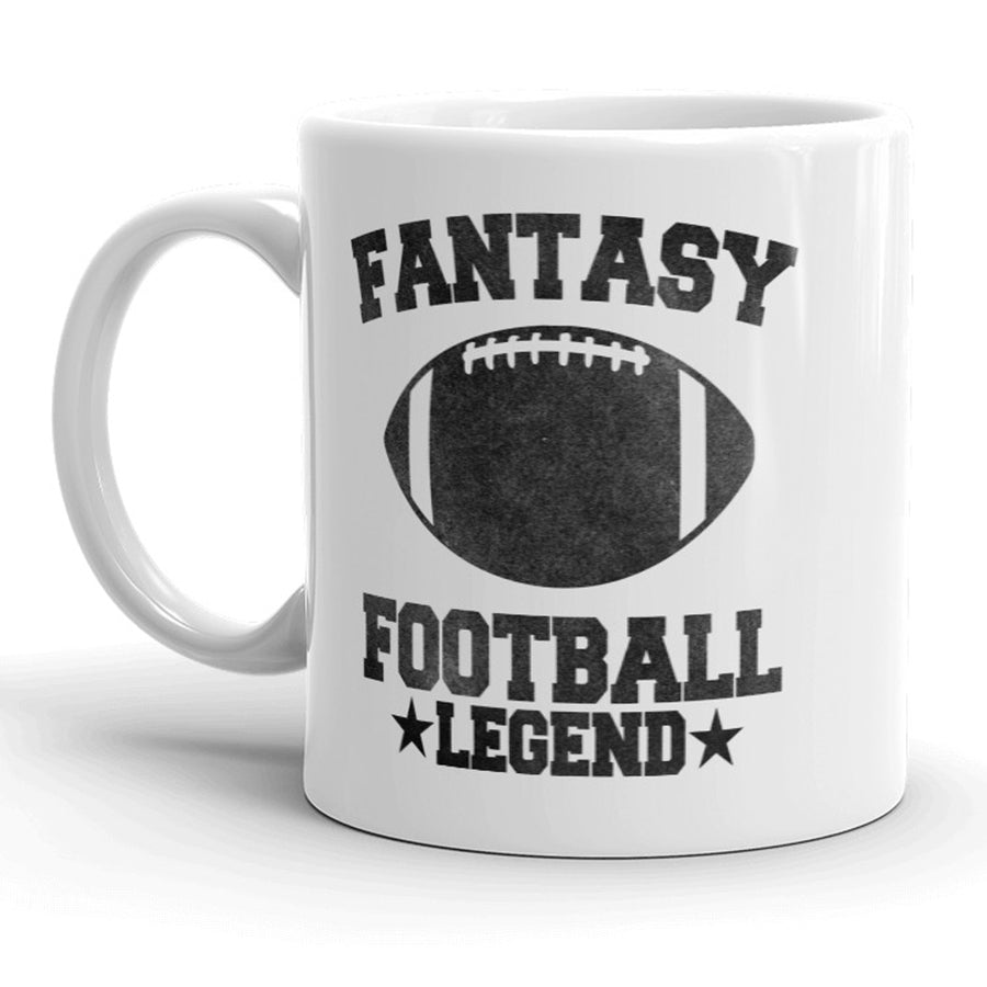 Funny White Fantasy Football Legend Coffee Mug Nerdy Father's Day Football Tee