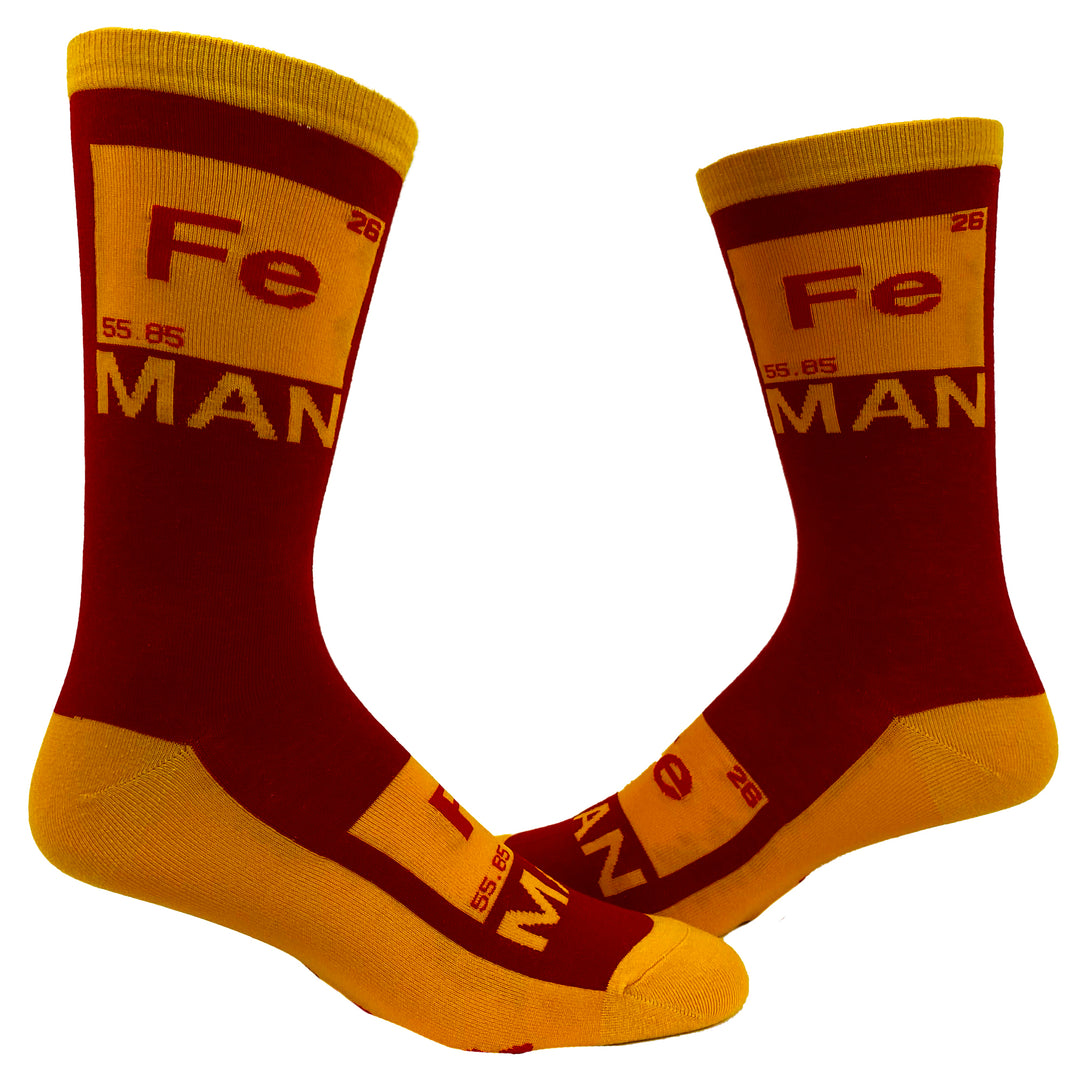 Funny Iron Science Mens Iron Man Sock Nerdy TV & Movies Nerdy Tee