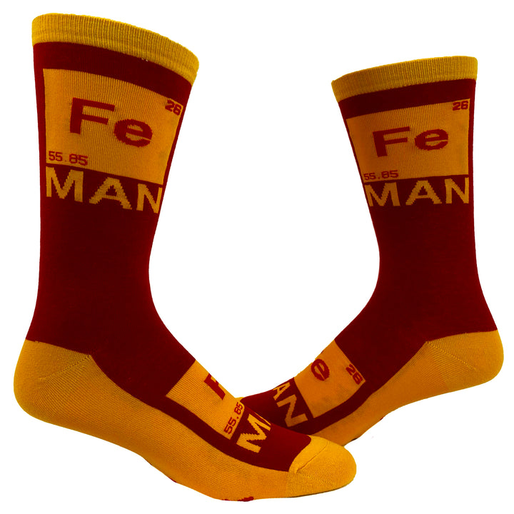 Funny Iron Science Mens Iron Man Sock Nerdy TV & Movies Nerdy Tee