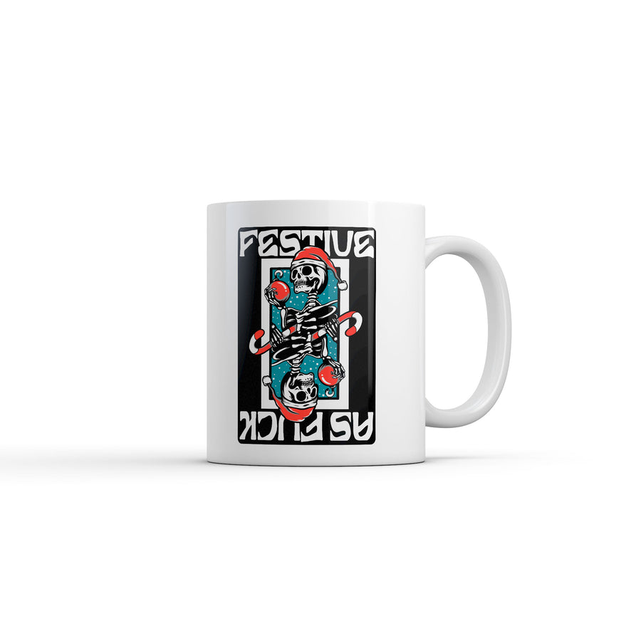 Funny White Festive As Fuck Coffee Mug Nerdy Christmas Offensive Tee