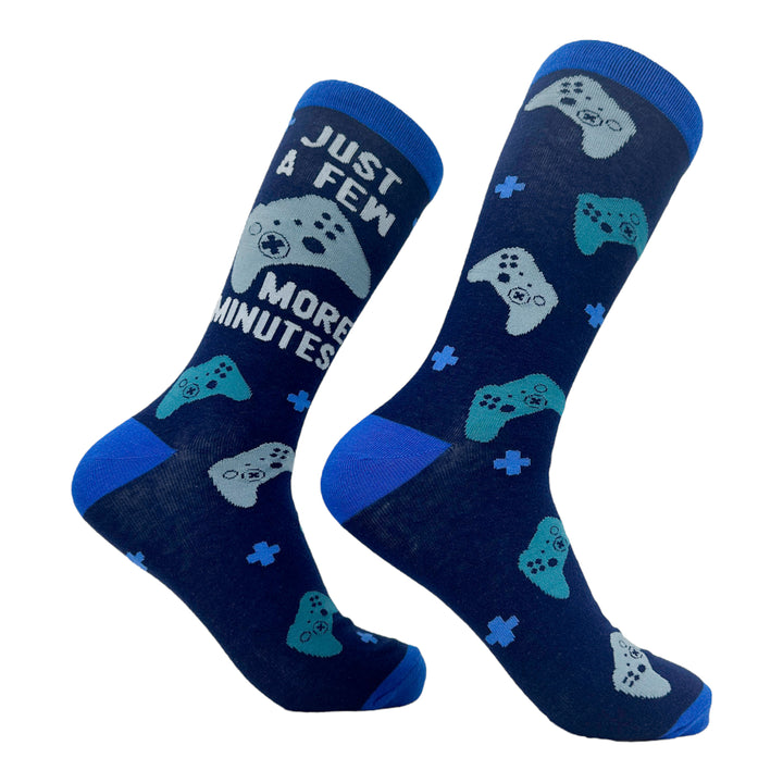 Funny Few More Minutes Men's Just A Few More Minutes Sock Nerdy Video Games Tee