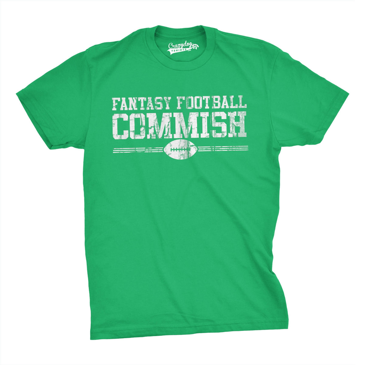 Funny Green Fantasy Football Commish Mens T Shirt Nerdy Football Tee