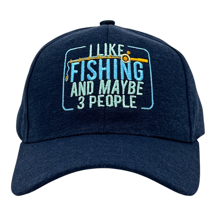 Funny Navy - Fishing 3 People I Like Fishing And Maybe 3 People Nerdy Fishing Introvert Tee