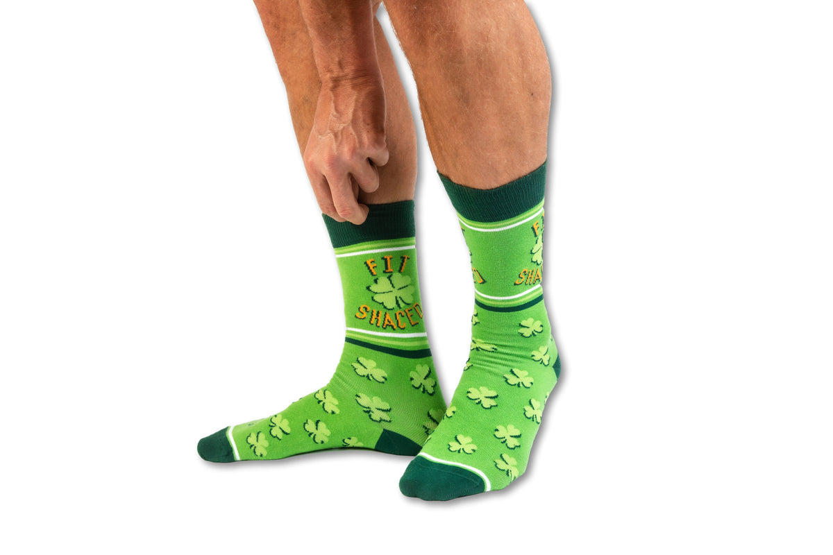 Men&#39;s Fit Shaced Socks Funny St Patricks Day Irish Drinking Party Novelty Socks